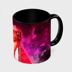 Кружка 3D Lisa Blackpink space, цвет: 3D-белый + черный