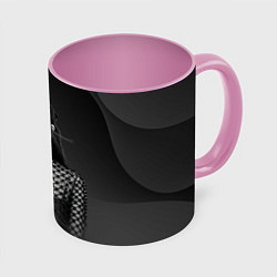 Кружка 3D Jisoo black, цвет: 3D-белый + розовый