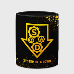 Кружка 3D System of a Down - gold gradient, цвет: 3D-белый + черный — фото 2