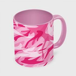 Кружка 3D Камуфляж в розовом, цвет: 3D-белый + розовый