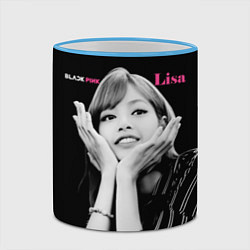 Кружка 3D Blackpink Lisa gesture of love, цвет: 3D-небесно-голубой кант — фото 2