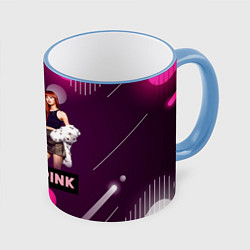 Кружка 3D Kpop Blackpink, цвет: 3D-небесно-голубой кант