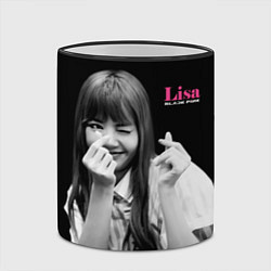 Кружка 3D Blackpink Lisa Sign of love, цвет: 3D-черный кант — фото 2