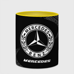 Кружка 3D Mercedes speed на темном фоне со следами шин, цвет: 3D-белый + желтый — фото 2