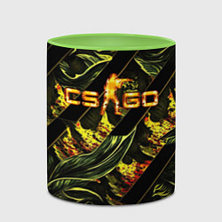 Кружка 3D CS GO fire logo, цвет: 3D-белый + светло-зеленый — фото 2