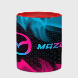 Кружка 3D Mazda - neon gradient: надпись и символ, цвет: 3D-белый + красный — фото 2