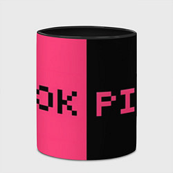 Кружка 3D Пиксельный логотип Blackpink, цвет: 3D-белый + черный — фото 2