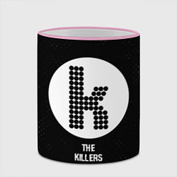 Кружка 3D The Killers glitch на темном фоне, цвет: 3D-розовый кант — фото 2