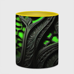 Кружка 3D Green black abstract, цвет: 3D-белый + желтый — фото 2