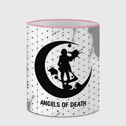Кружка 3D Angels of Death glitch на светлом фоне, цвет: 3D-розовый кант — фото 2