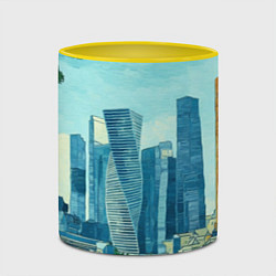 Кружка 3D Москва-сити Ван Гог, цвет: 3D-белый + желтый — фото 2