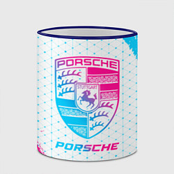 Кружка 3D Porsche neon gradient style, цвет: 3D-синий кант — фото 2