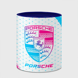 Кружка 3D Porsche neon gradient style, цвет: 3D-белый + синий — фото 2