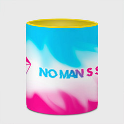 Кружка 3D No Mans Sky neon gradient style: надпись и символ, цвет: 3D-белый + желтый — фото 2
