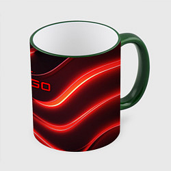 Кружка 3D CS GO red neon, цвет: 3D-зеленый кант