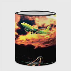 Кружка 3D Боинг 737 Суровый закат, цвет: 3D-черный кант — фото 2