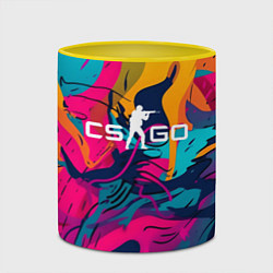 Кружка 3D Counter Strike Go Logo Color, цвет: 3D-белый + желтый — фото 2