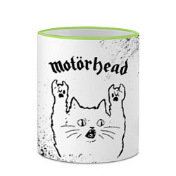 Кружка 3D Motorhead рок кот на светлом фоне, цвет: 3D-светло-зеленый кант — фото 2