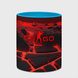 Кружка 3D CS GO red neon texture, цвет: 3D-белый + небесно-голубой — фото 2