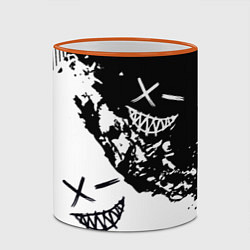 Кружка 3D Smile - black and white, цвет: 3D-оранжевый кант — фото 2