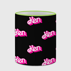 Кружка 3D Логотип Кен - патерн, цвет: 3D-светло-зеленый кант — фото 2