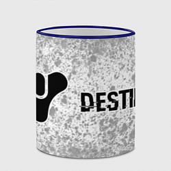 Кружка 3D Destiny glitch на светлом фоне: надпись и символ, цвет: 3D-синий кант — фото 2