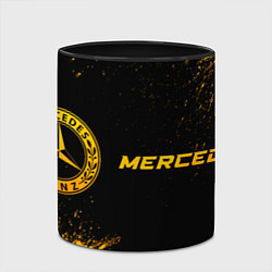 Кружка 3D Mercedes - gold gradient: надпись и символ, цвет: 3D-белый + черный — фото 2