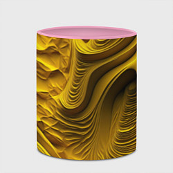 Кружка 3D Объемная желтая текстура, цвет: 3D-белый + розовый — фото 2