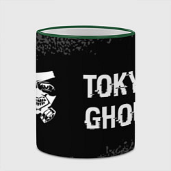 Кружка 3D Tokyo Ghoul glitch на темном фоне: надпись и симво, цвет: 3D-зеленый кант — фото 2