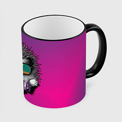 Кружка 3D Ёж в очках - опача, цвет: 3D-черный кант