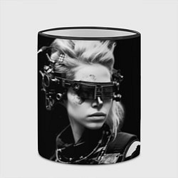 Кружка 3D Девушка кибергот, цвет: 3D-черный кант — фото 2