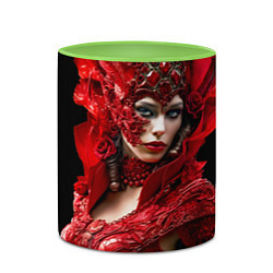Кружка 3D Красная королева, цвет: 3D-белый + светло-зеленый — фото 2