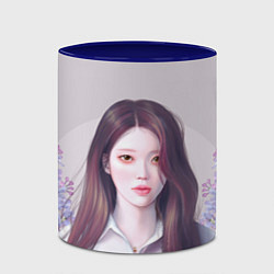 Кружка 3D АйЮ в цыетах - IU, цвет: 3D-белый + синий — фото 2