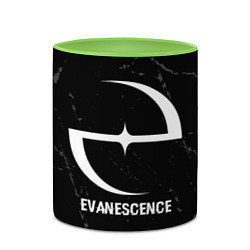 Кружка 3D Evanescence glitch на темном фоне, цвет: 3D-белый + светло-зеленый — фото 2