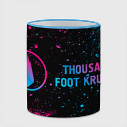 Кружка 3D Thousand Foot Krutch - neon gradient: надпись и си, цвет: 3D-небесно-голубой кант — фото 2