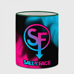 Кружка 3D Sally Face - neon gradient, цвет: 3D-зеленый кант — фото 2