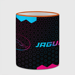 Кружка 3D Jaguar - neon gradient: надпись и символ, цвет: 3D-оранжевый кант — фото 2