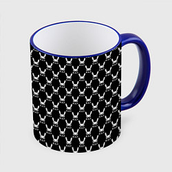 Кружка 3D BAP white pattern, цвет: 3D-синий кант