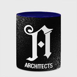 Кружка 3D Architects glitch на темном фоне, цвет: 3D-белый + синий — фото 2