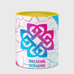 Кружка 3D Breaking Benjamin neon gradient style, цвет: 3D-белый + желтый — фото 2