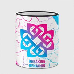Кружка 3D Breaking Benjamin neon gradient style, цвет: 3D-черный кант — фото 2