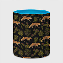 Кружка 3D Лиса и хвоя, цвет: 3D-белый + небесно-голубой — фото 2