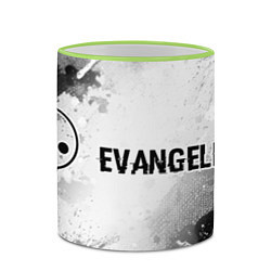 Кружка 3D Evangelion glitch на светлом фоне: надпись и симво, цвет: 3D-светло-зеленый кант — фото 2