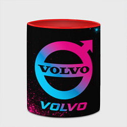 Кружка 3D Volvo - neon gradient, цвет: 3D-белый + красный — фото 2