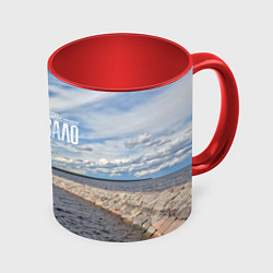 Кружка 3D Маяк на Ладоге, цвет: 3D-белый + красный