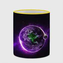 Кружка 3D Планета - космос, цвет: 3D-желтый кант — фото 2
