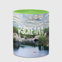 Кружка 3D Карелия горный парк Рускеала, цвет: 3D-белый + светло-зеленый — фото 2