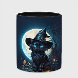 Кружка 3D Кот ведьмы - Хэллоуин, цвет: 3D-белый + черный — фото 2