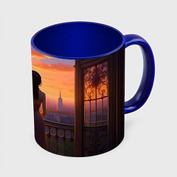 Кружка цветная Прекрасный вид - нейросеть