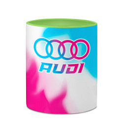 Кружка 3D Audi neon gradient style, цвет: 3D-белый + светло-зеленый — фото 2